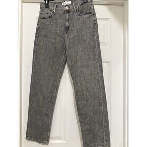 Zara Jeans Womens 4 Washed Gray Straight Leg High Rise Denim